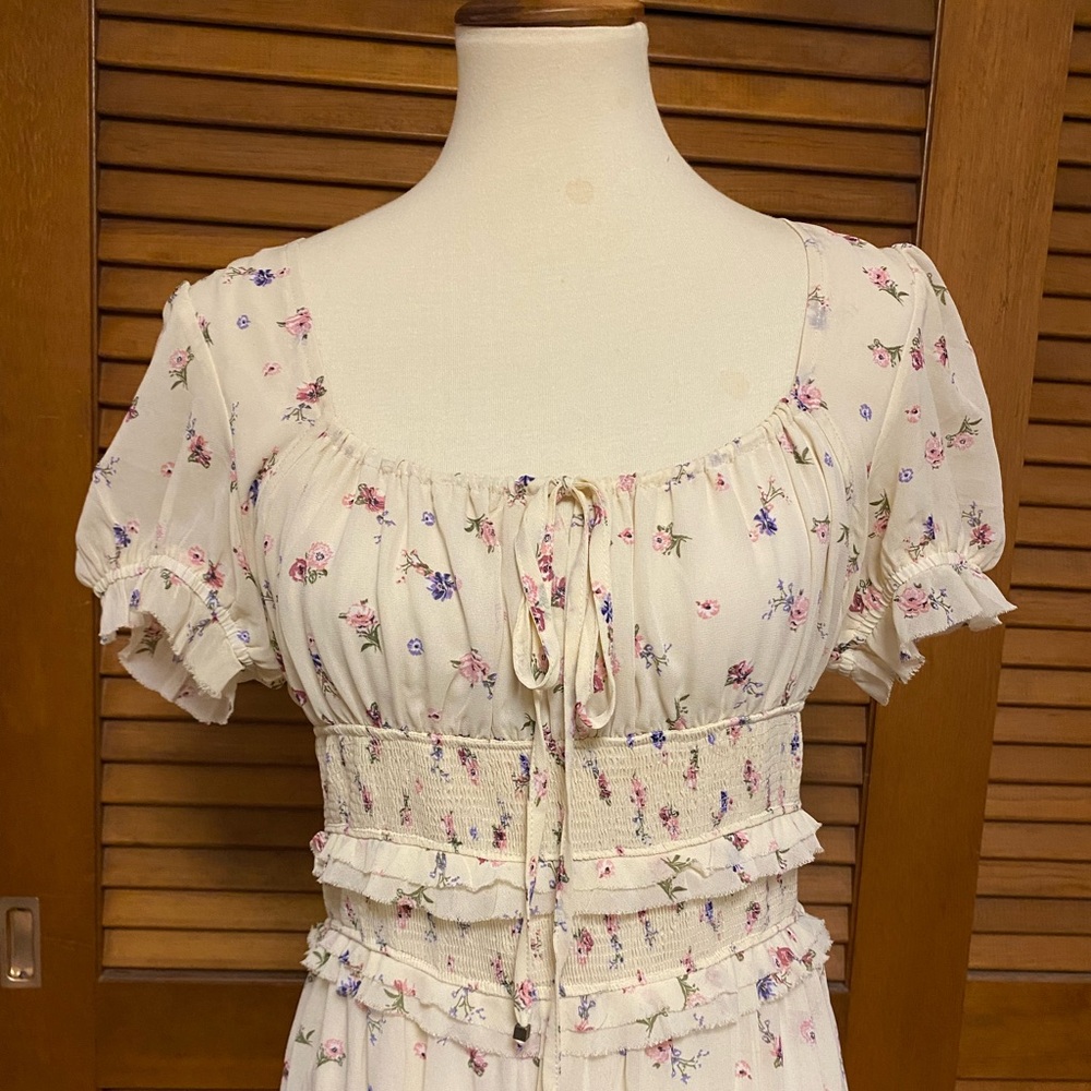 Three Bird Nest Floral Yellow Maxi Dress - Picture 2 of 5